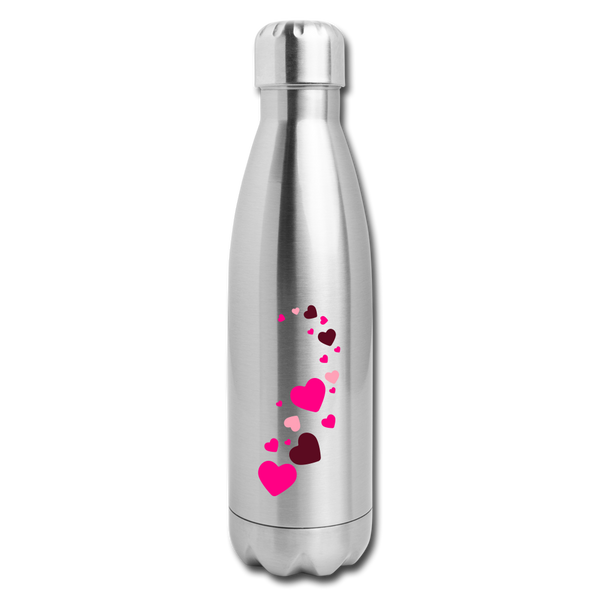 "CQ Original" - Change the World - PINK - Insulated Stainless Steel Water Bottle - silver