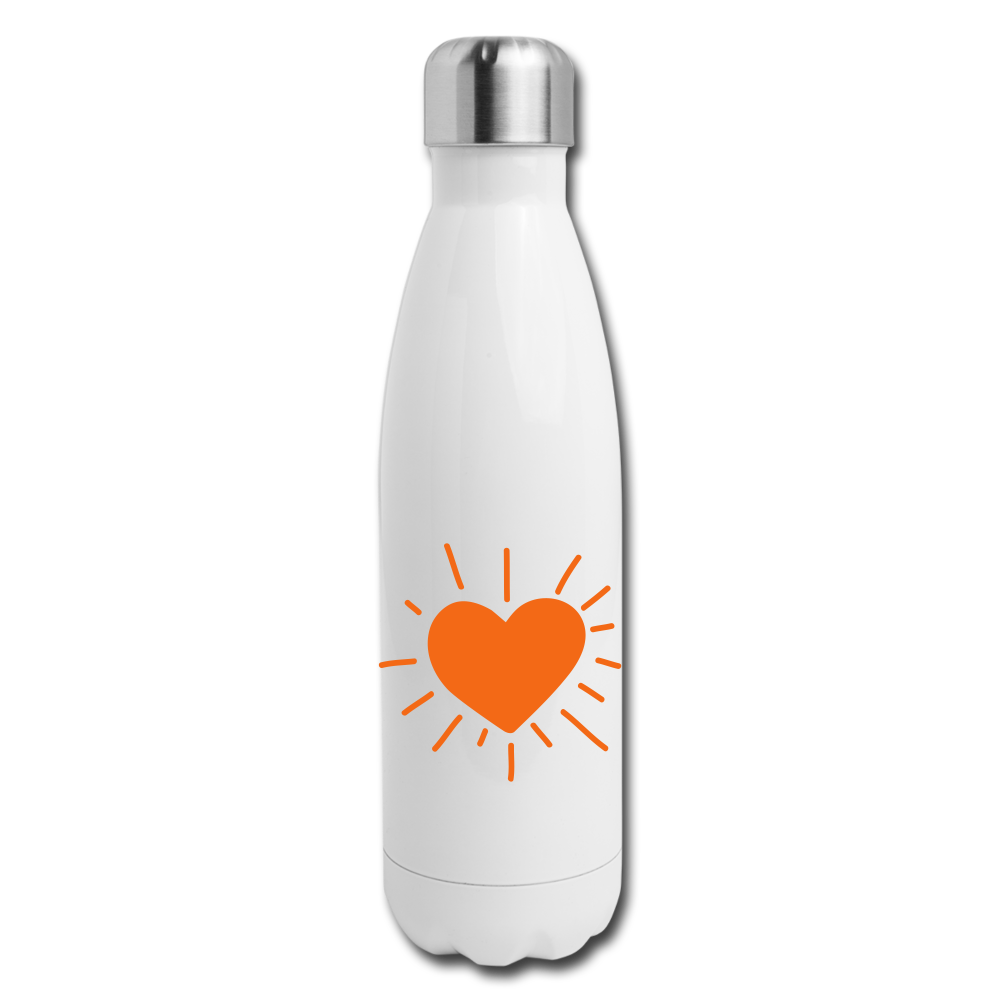 "CQ Original" - Change the World - ORANGE -Insulated Stainless Steel Water Bottle - white