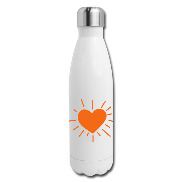 "CQ Original" - Change the World - ORANGE -Insulated Stainless Steel Water Bottle - white