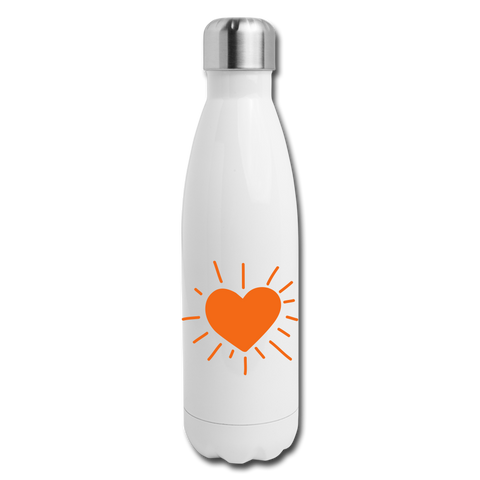 "CQ Original" - Change the World - ORANGE -Insulated Stainless Steel Water Bottle - white