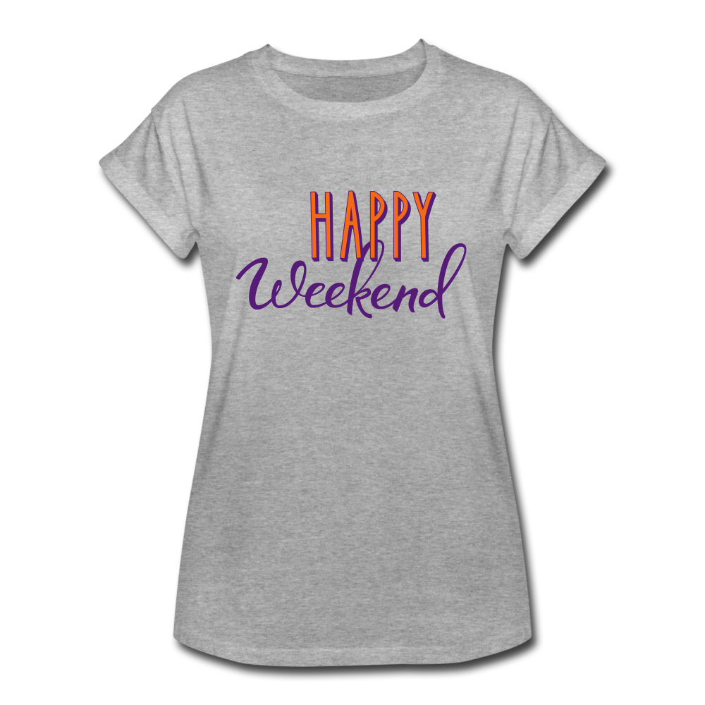 "CQ Original" Happy Weekend - Women's Relaxed Fit T-Shirt - heather gray