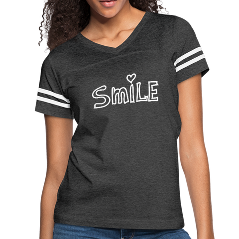 "CQ Original" - SMILE - Women’s Vintage Sport T-Shirt - vintage smoke/white