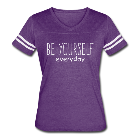 "CQ Original" Be Yourself - Everyday - Women’s Vintage Sport T-Shirt - vintage purple/white