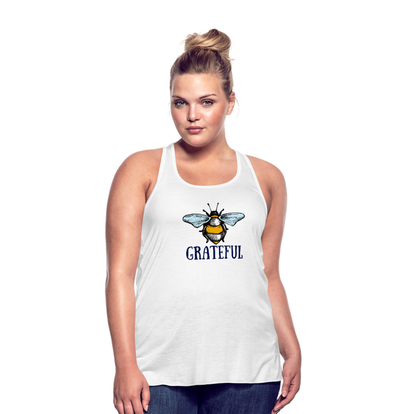 "CQ Original" Bee Grateful - Women's Flowy Tank Top by Bella - white