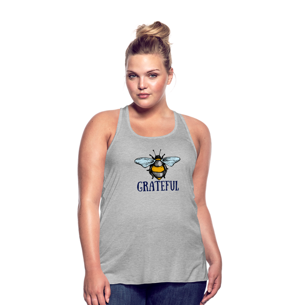 "CQ Original" Bee Grateful - Women's Flowy Tank Top by Bella - heather gray