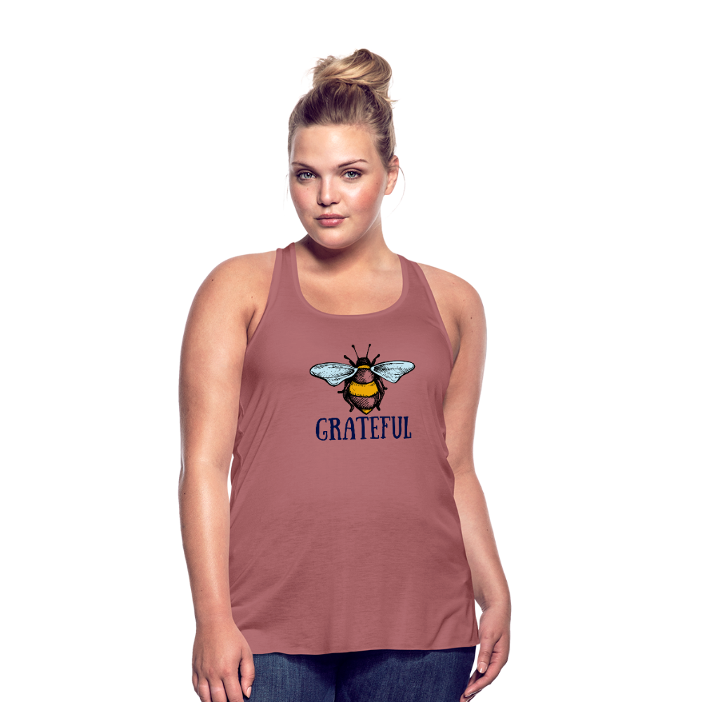 "CQ Original" Bee Grateful - Women's Flowy Tank Top by Bella - mauve