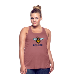 "CQ Original" Bee Grateful - Women's Flowy Tank Top by Bella - mauve