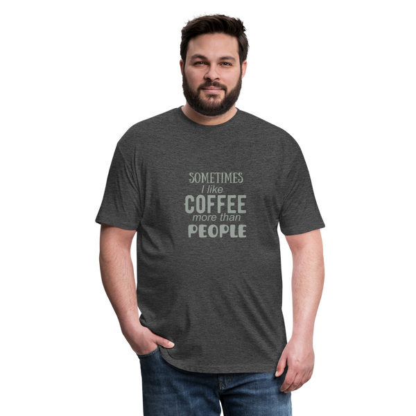 "CQ Original"  Sometimes I like Coffee - Fitted Cotton/Poly T-Shirt by Next Level - heather black