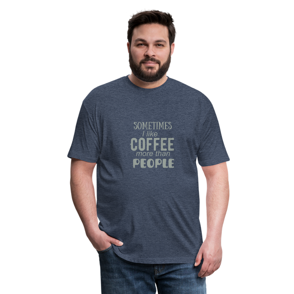 "CQ Original"  Sometimes I like Coffee - Fitted Cotton/Poly T-Shirt by Next Level - heather navy