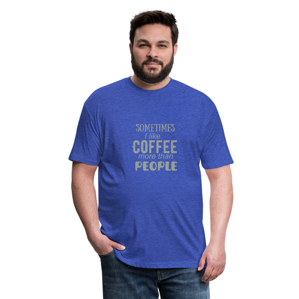 "CQ Original"  Sometimes I like Coffee - Fitted Cotton/Poly T-Shirt by Next Level - heather royal