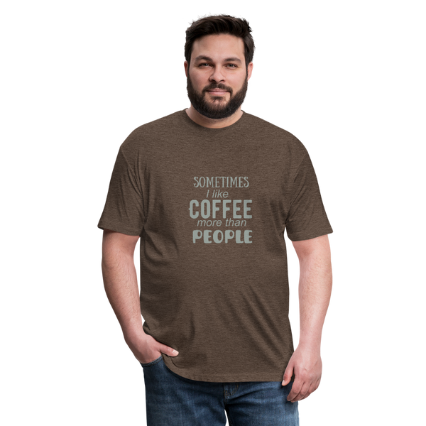 "CQ Original"  Sometimes I like Coffee - Fitted Cotton/Poly T-Shirt by Next Level - heather espresso