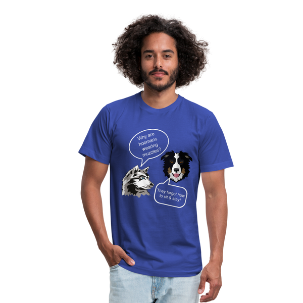 "CQ Original" Hoomans wearing masks - Unisex Jersey T-Shirt by Bella + Canvas - royal blue