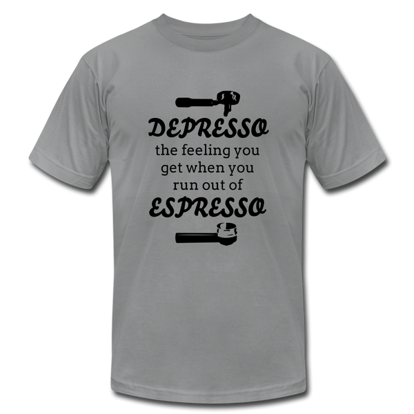 "CQ Original" Depresso - Espresso  Unisex Jersey T-Shirt by Bella + Canvas - slate