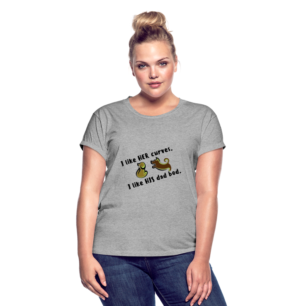 "CQ Original" I like HER curves .. Women's Relaxed Fit T-Shirt - heather gray