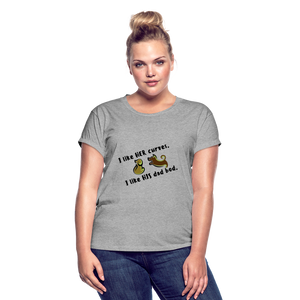 "CQ Original" I like HER curves .. Women's Relaxed Fit T-Shirt - heather gray