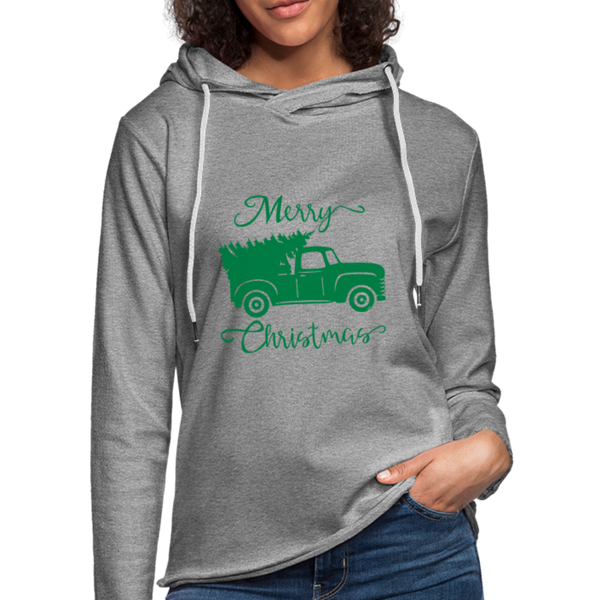 "CQ Original" Merry Christmas Truck - Unisex Lightweight Terry Hoodie - heather gray