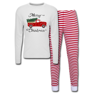 Unisex Pajama Set - white/red stripe