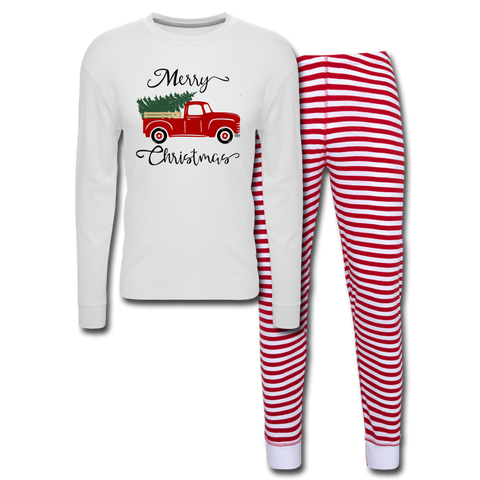 Unisex Pajama Set - white/red stripe