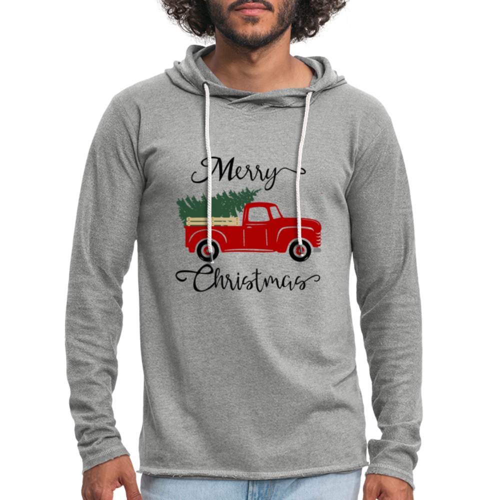 "CQ Original" Christmas Truck - Colored Unisex Lightweight Terry Hoodie - heather gray