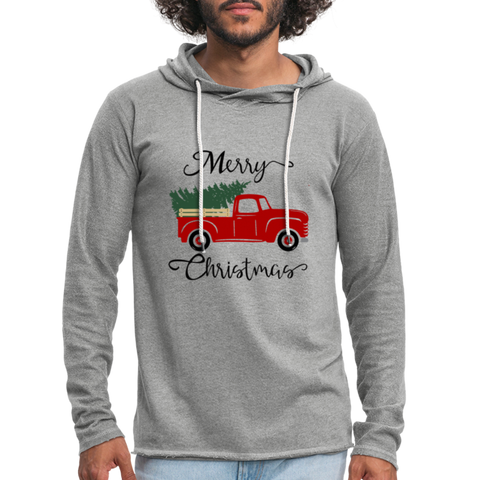 "CQ Original" Christmas Truck - Colored Unisex Lightweight Terry Hoodie - heather gray