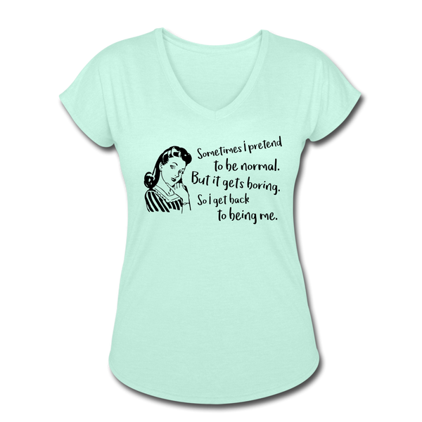 "CQ Original" Back to being Me - Women's Tri-Blend V-Neck T-Shirt - mint