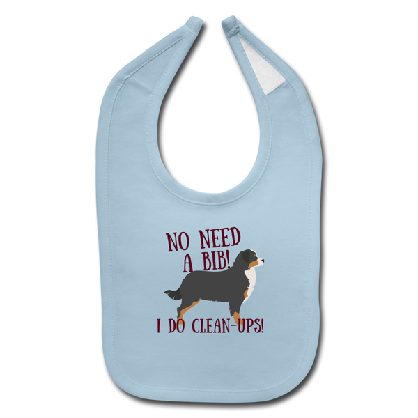 "CQ Original" No Bib - Bernese Mtn Dog  Baby Bib - light blue