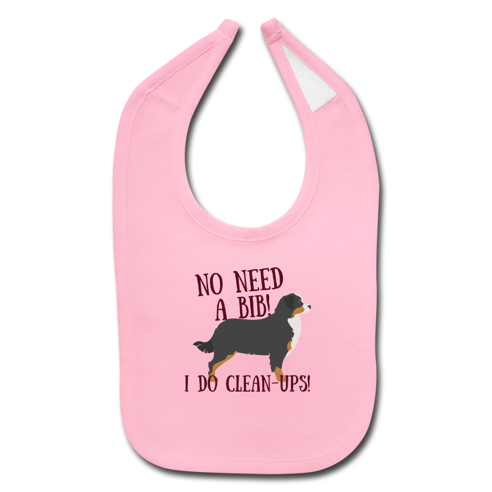 "CQ Original" No Bib - Bernese Mtn Dog  Baby Bib - light pink