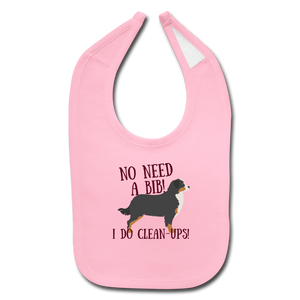 "CQ Original" No Bib - Bernese Mtn Dog  Baby Bib - light pink