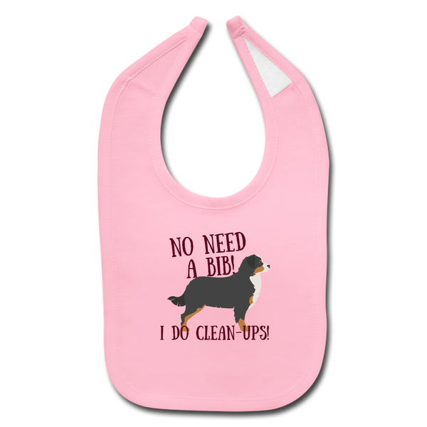 "CQ Original" No Bib - Bernese Mtn Dog  Baby Bib - light pink