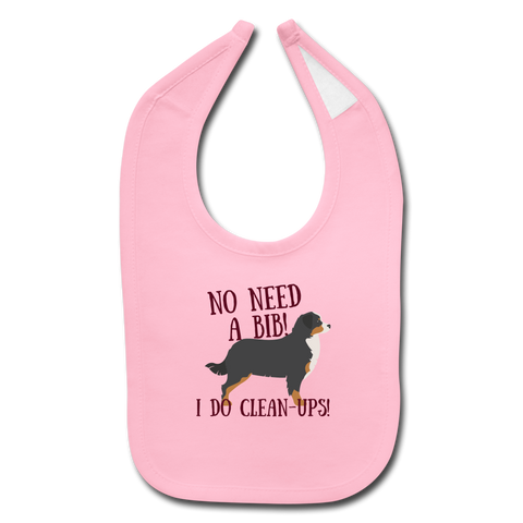 "CQ Original" No Bib - Bernese Mtn Dog  Baby Bib - light pink