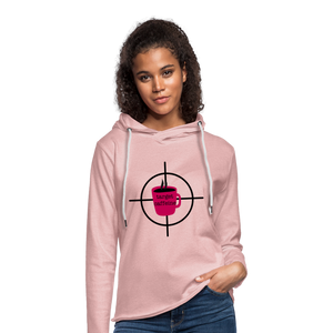 "CQ Original" On Target for Coffee - Unisex Lightweight Terry Hoodie - cream heather pink