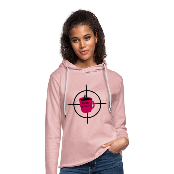 "CQ Original" On Target for Coffee - Unisex Lightweight Terry Hoodie - cream heather pink