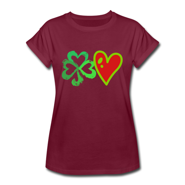 "CQ Original" Lucky Love - Women's Relaxed Fit T-Shirt - burgundy