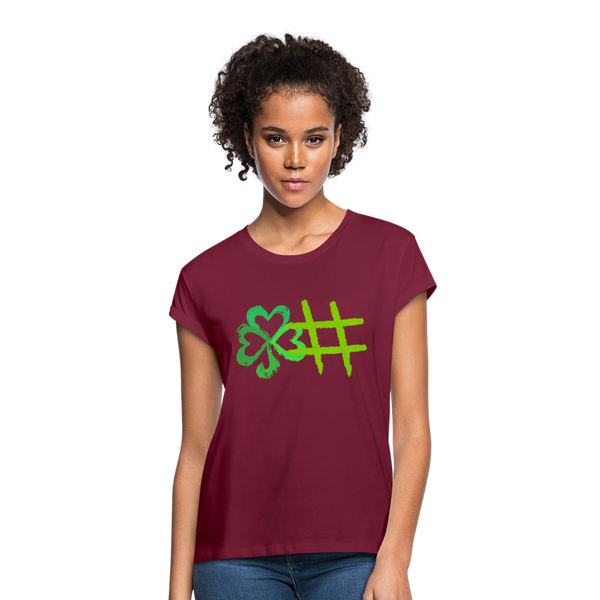 "CQ Original" Lucky Number - Women's Relaxed Fit T-Shirt - burgundy