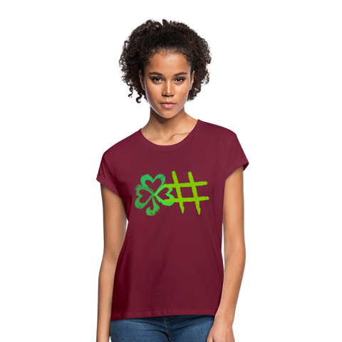 "CQ Original" Lucky Number - Women's Relaxed Fit T-Shirt - burgundy