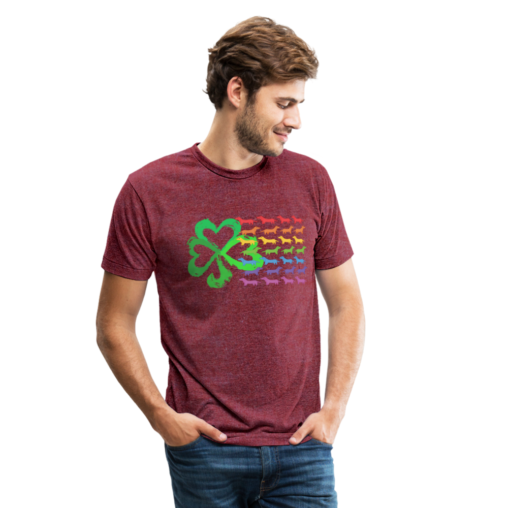 "CQ Original" Lucky DOG - Unisex Tri-Blend T-Shirt - heather cranberry