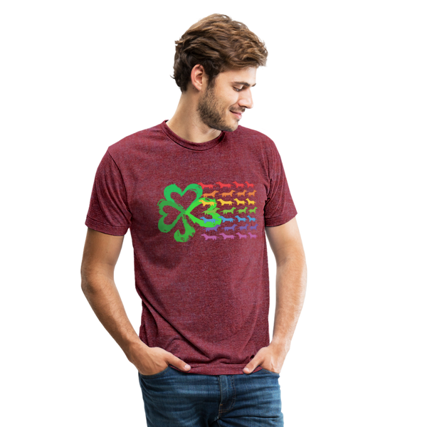 "CQ Original" Lucky DOG - Unisex Tri-Blend T-Shirt - heather cranberry