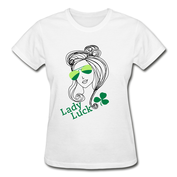 "CQ Original" Lady Luck - Gildan Ultra Cotton Ladies T-Shirt - white