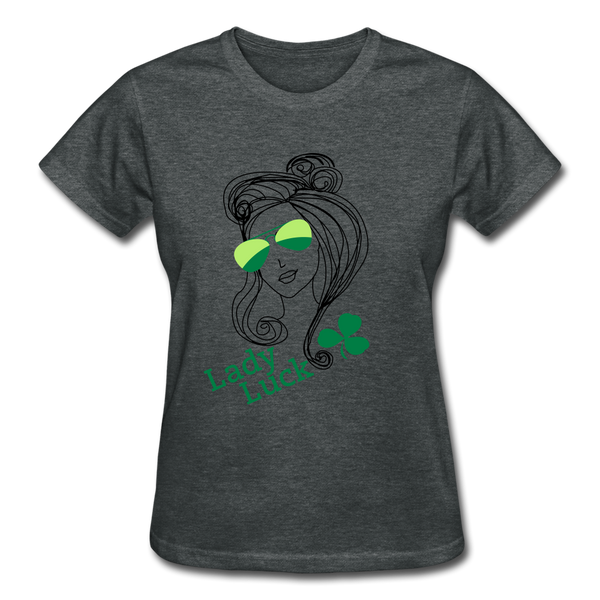 "CQ Original" Lady Luck - Gildan Ultra Cotton Ladies T-Shirt - deep heather