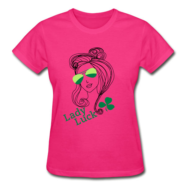 "CQ Original" Lady Luck - Gildan Ultra Cotton Ladies T-Shirt - fuchsia