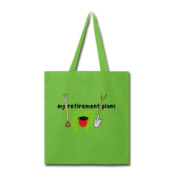 "CQ ORIGINAL" My Retirement Plans - Tote Bag - lime green