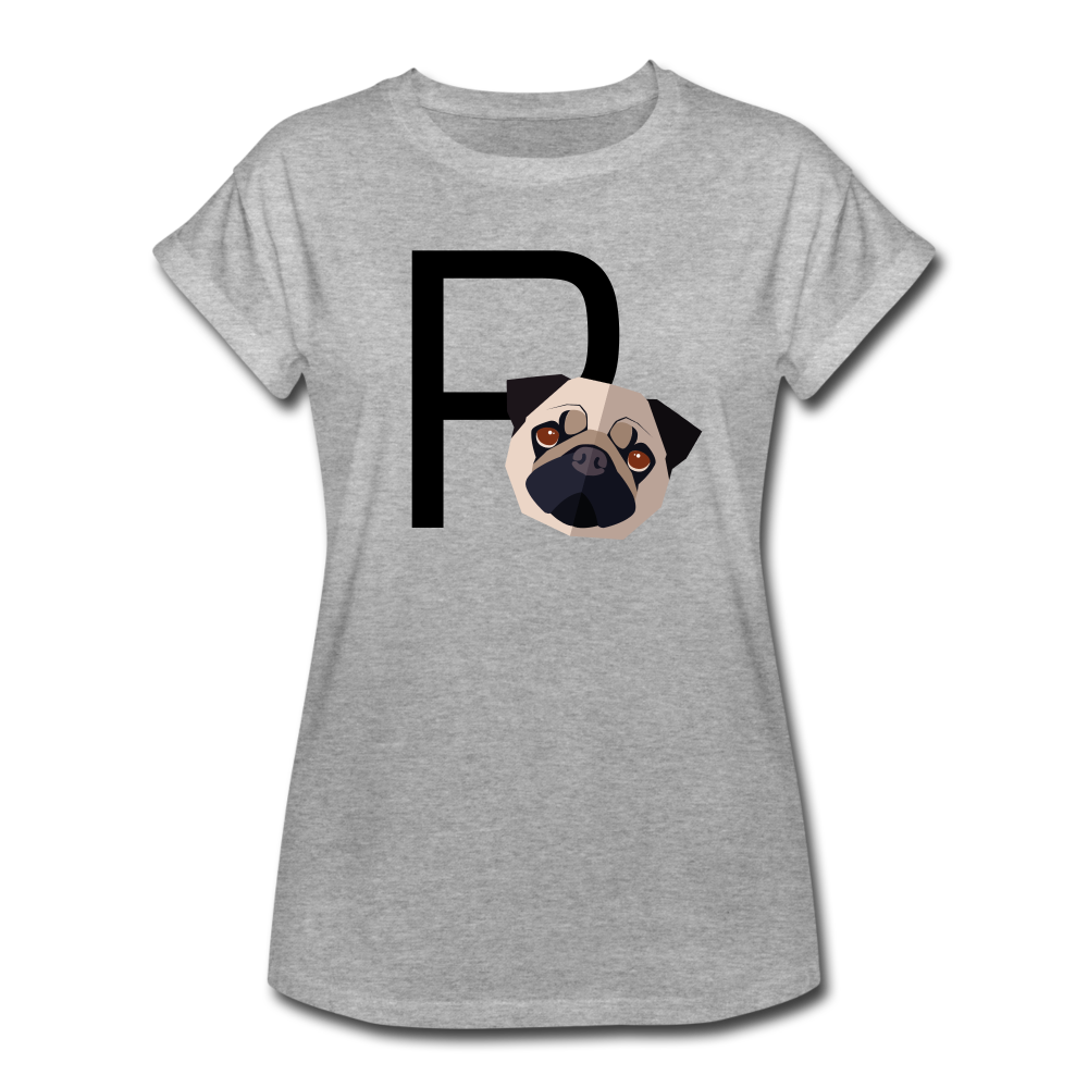 "CQ Original" P for PUG - Women's Relaxed Fit T-Shirt - heather gray