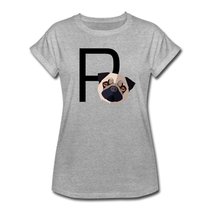 "CQ Original" P for PUG - Women's Relaxed Fit T-Shirt - heather gray