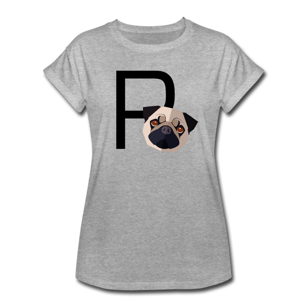 "CQ Original" P for PUG - Women's Relaxed Fit T-Shirt - heather gray