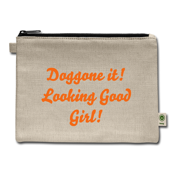 "CQ Original" Doggone it Girl!  Hemp Carry All Pouch - natural