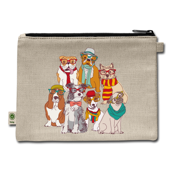 "CQ Original" Doggone it Girl!  Hemp Carry All Pouch - natural