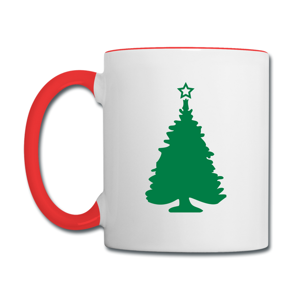 "CQ Original" Truck & Tree  holiday mug - Contrast Coffee Mug - white/red