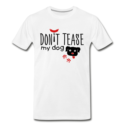 "CQ Original" Don't Tease My Dog - Men’s Premium Organic T-Shirt - white