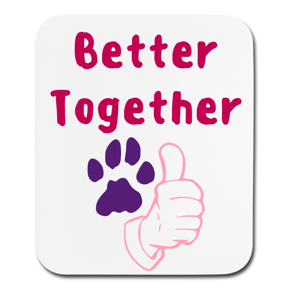 "CQ Original" Better Together Colorful Paw/Hand - Mouse pad Vertical - white