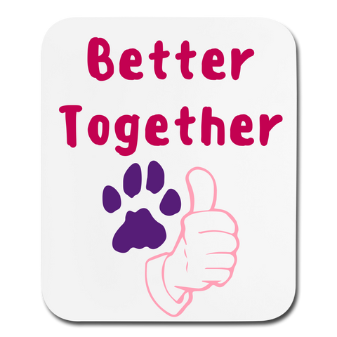 "CQ Original" Better Together Colorful Paw/Hand - Mouse pad Vertical - white